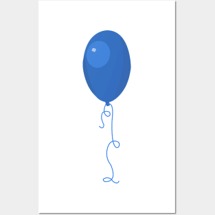 Single blue balloon Posters and Art